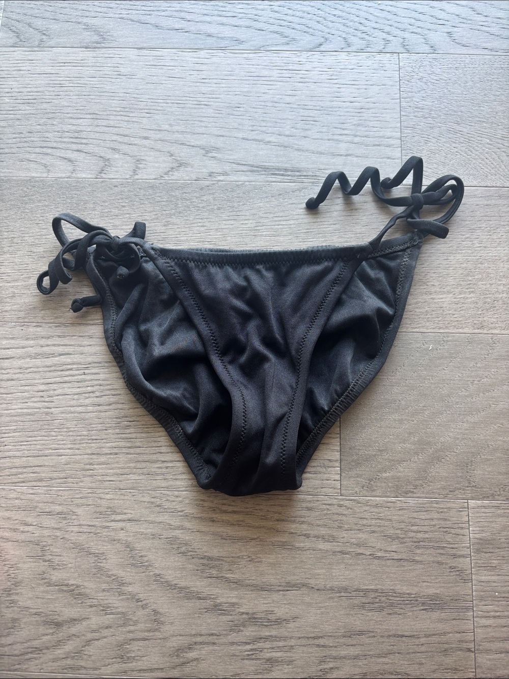 J. Crew Black Tie-Side Bikini Bottom